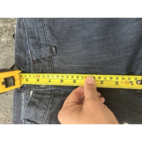Ann Taylor Loft Modern Flare Dark Denim Jeans Size 6 Low Rise Y2K Stretch City - Picture 6 of 9
